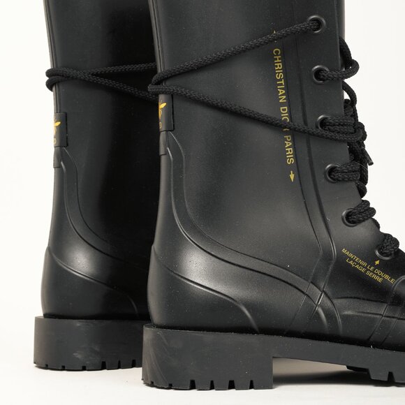 Christian Dior DiorCamp Bee Accent Rubber Combat Style Boot - Picture 8 of 10